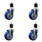 Service Caster 4'' Blue Poly Wheel Swivel 1-7/8'' Expanding Stem Caster Set, 4PK SCC-EX20S414-PPUB-BLUE-178-4 - alternate 1